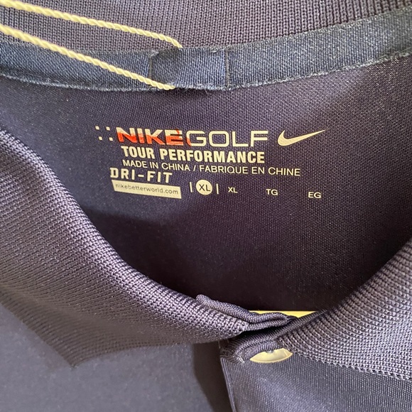 NEW Nike Men's Blue Tour Performance Golf Polo Shirt Sz XL Win Flag Embroidery - Picture 4 of 8